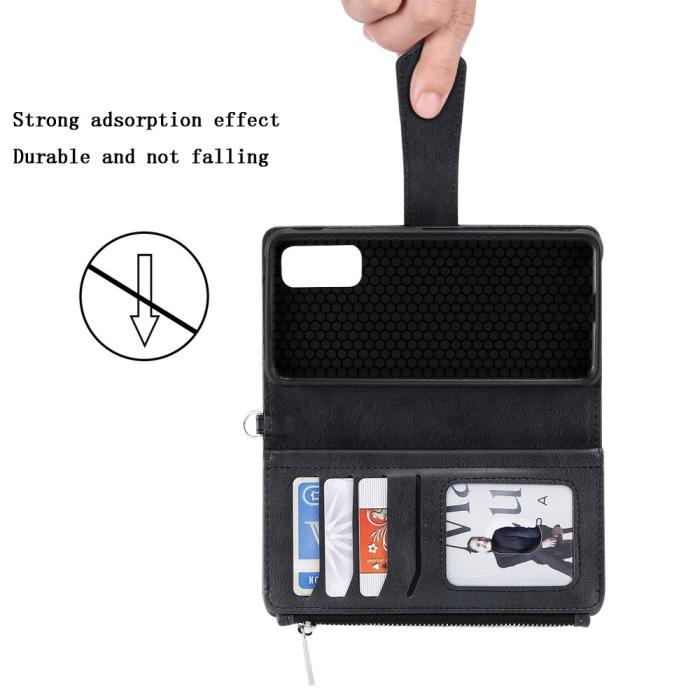 A-One Brand - Zipper Magnet Plånboksfodral till Galaxy S20 - Svart