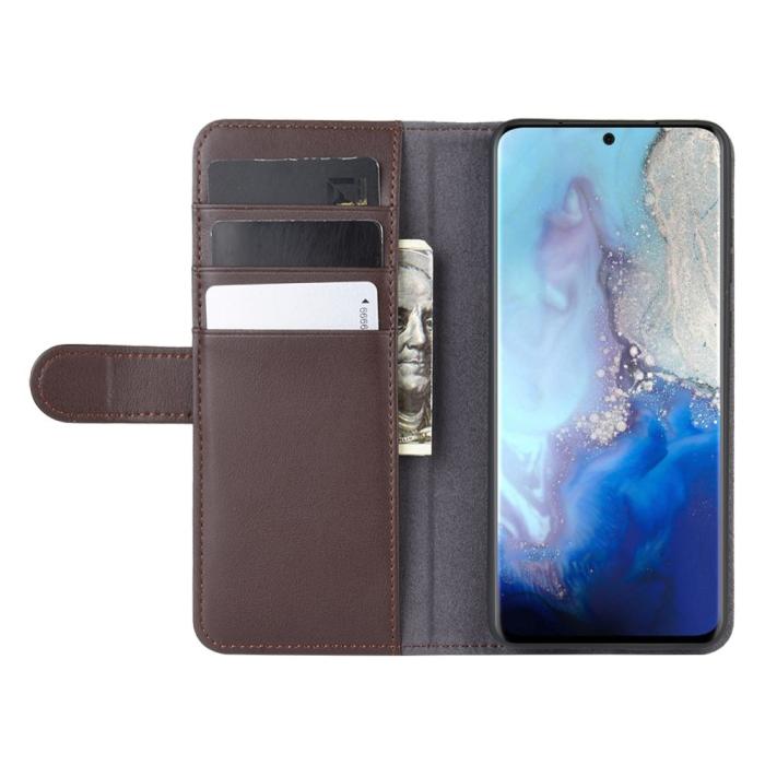 UTGATT1 - Äkta Läder Plånboksfodral till Samsung S20 Ultra - Brun