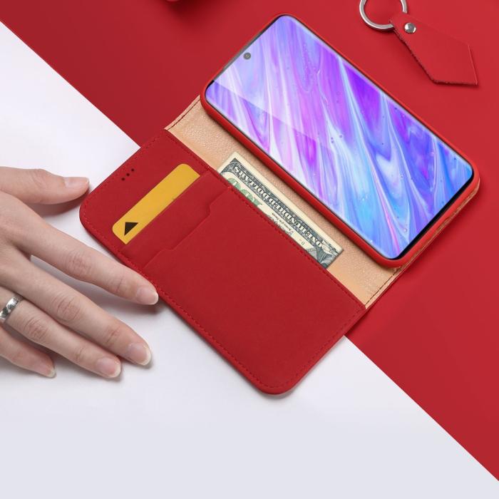 UTGATT1 - Dux Ducis Wish Series Äkta Läderfodral till Galaxy S20 - Röd