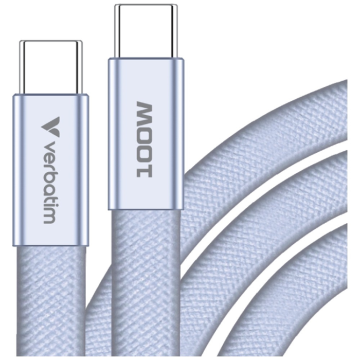 Verbatim - Verbatim USB-C Till USB-C Kabel 100W Soft Touch 1.2m - Lila