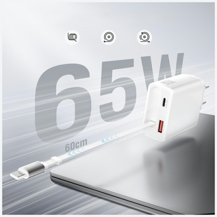 4smarts - 4smarts 65W Väggladdare PDPlug Slim GaN Jojo - Vit