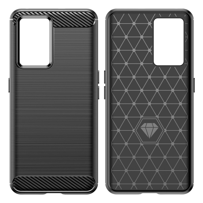 OEM - Realme GT Neo 3 Skal Carbon Silicone Flexible - Svart