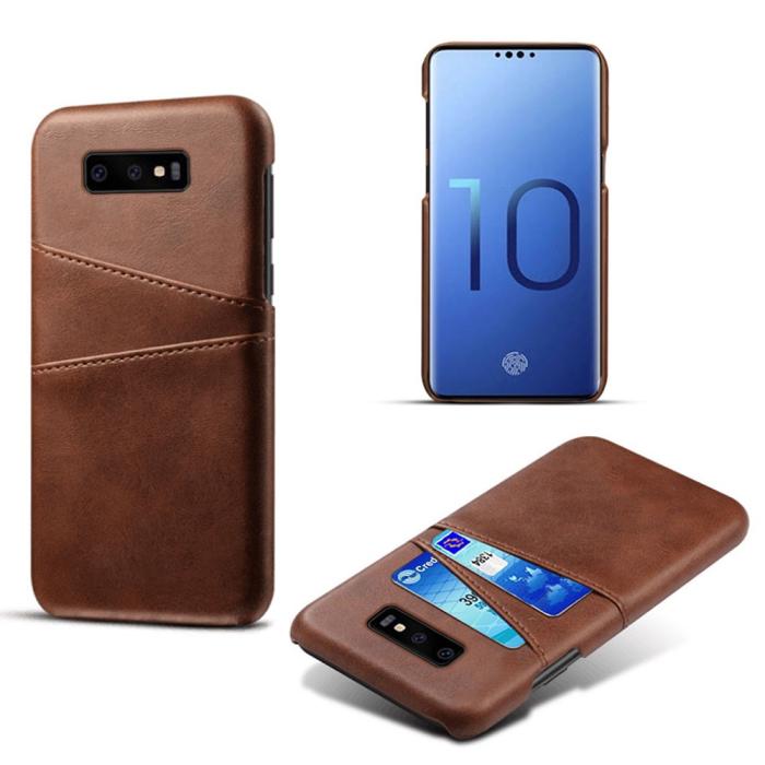 OEM - Skal med Kortfack för Samsung Galaxy S10e - Brun