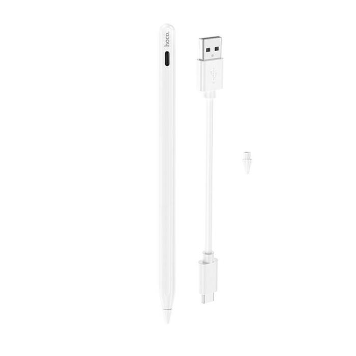 Hoco - Hoco Aktiv Kapacitiv Stylus Penna med Anti-lost Funktion 130 mAh - Vit