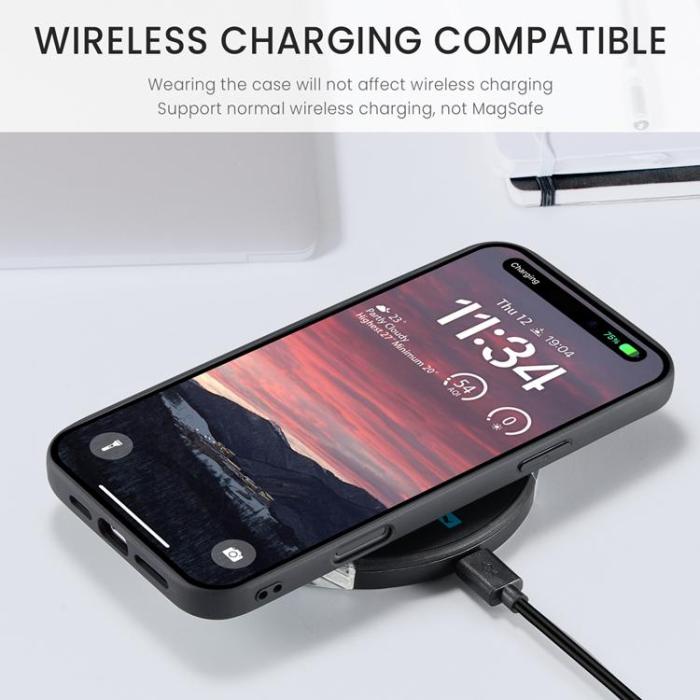 OEM - JEEHOOD iPhone Air Mobilskal KonstLäder + Plast Avtagbar - Röd