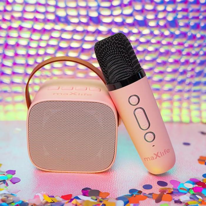 Maxlife - Maxlife Bluetooth Mikrofon och Högtalare MXKS-100 - Rosa