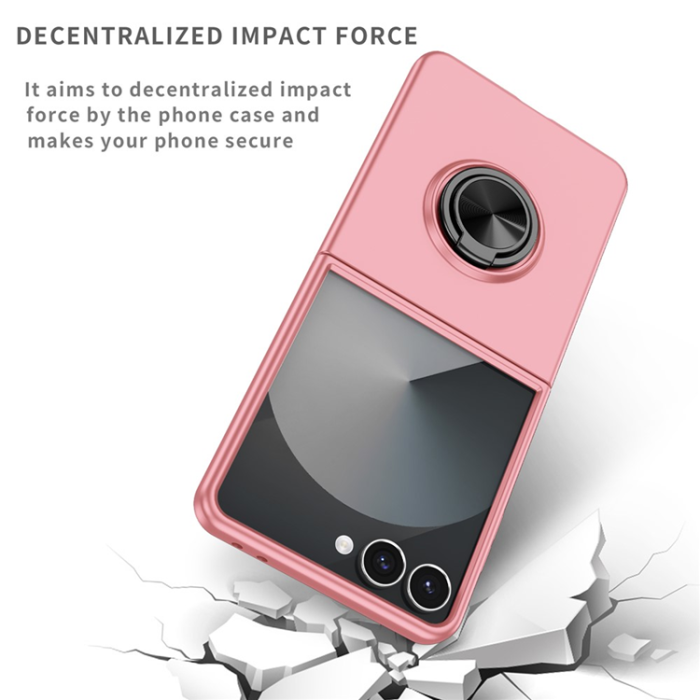 A-One Brand - Galaxy Z Flip 7 5G Mobilskal Rotatable Ring Kickstand - Rosa