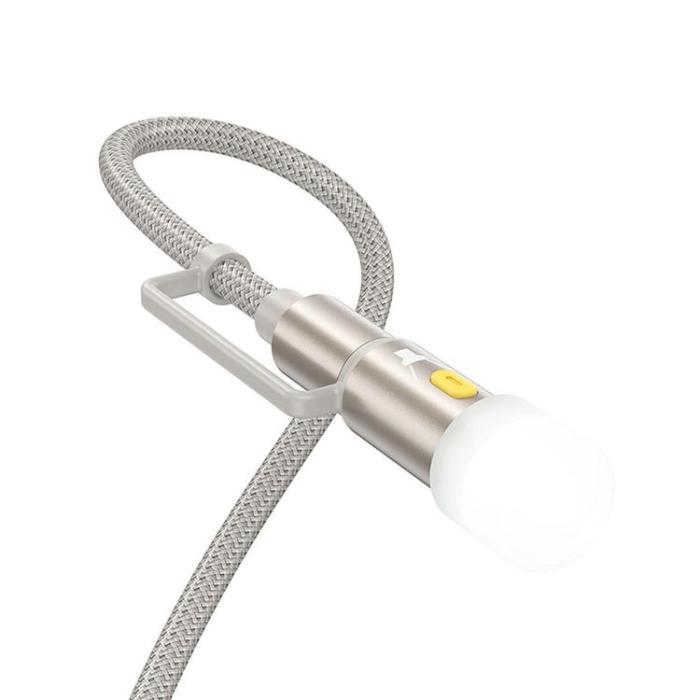 Hoco - Hoco USB-A/USB-C Till USB-C, LED-ljus 60W 3A Kabel 1.2m U138 - Grå