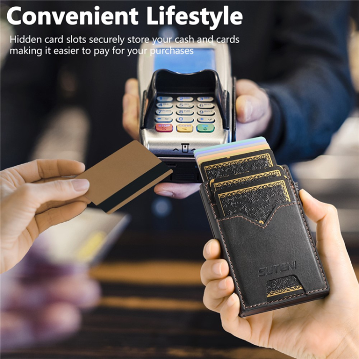 SUTENI - SUTENI Korthållare Automatiskt Pop-Up Double-Sided Waxy Texture