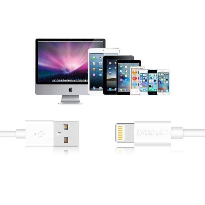 Choetech - Choetech USB-A till Lightning kabel 1.8m - Vit