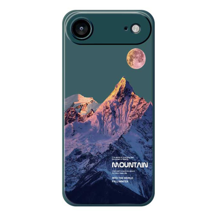 A-One Brand - iPhone Air Mobilskal Blue Snow Mountain Pattern TPU - Grön