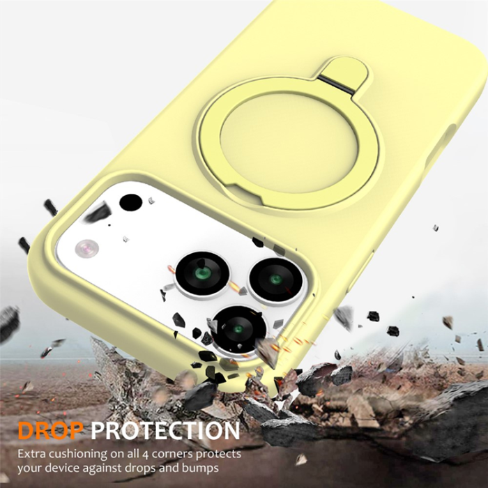 A-One Brand - iPhone 17 Pro Mobiskal MagSafe Kickstand PC + Silikon - Gul