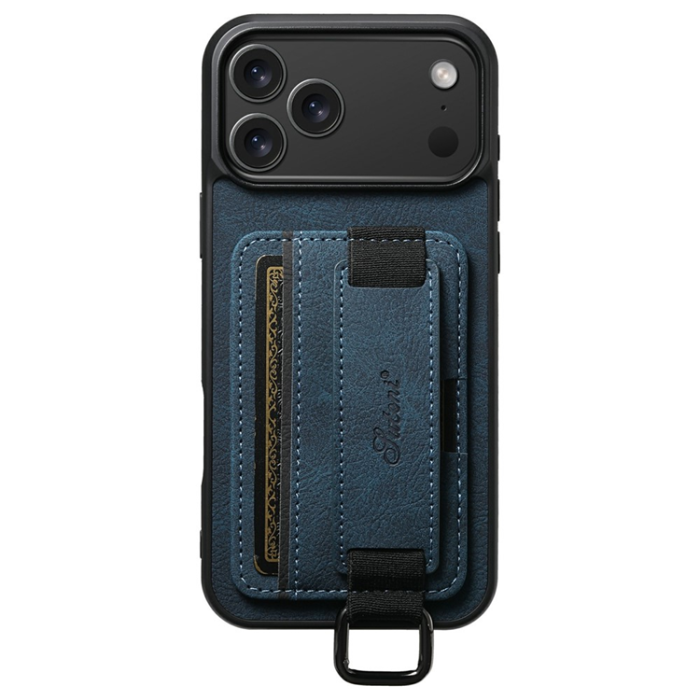 SUTENI - SUTENI iPhone 17 Pro Max Mobilskal Korthållare Litchi Läder