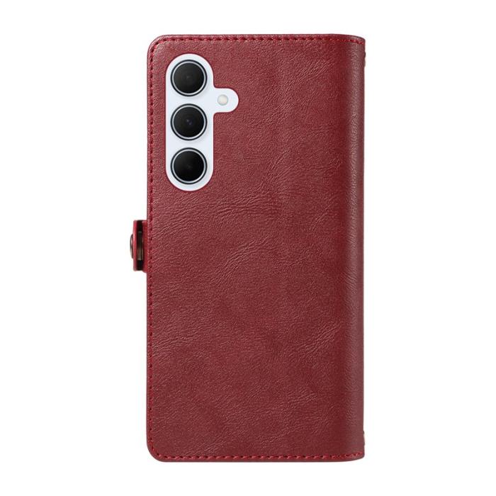 YIKATU - YIKATU Samsung Galaxy A55 5G Plånboksfodral Konstläder - Röd