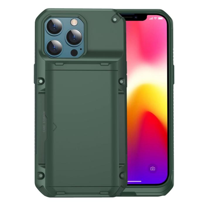OEM - iPhone 13 Pro Max Skal Med Kortfack - Grön