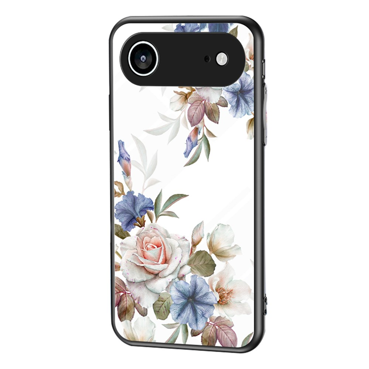 iPhone Air Mobilskal Floral Pattern TPU + Härdat Glas - Vit | 2353 | AlltMobil