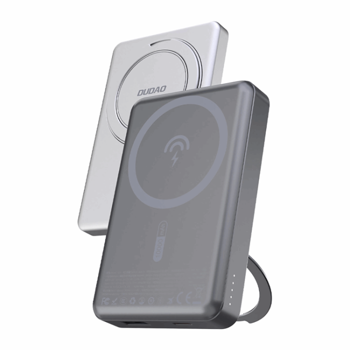 Dudao - Dudao Magsafe Powerbank 10000mAh 22.5W K28 PD Ringstativ - Grå