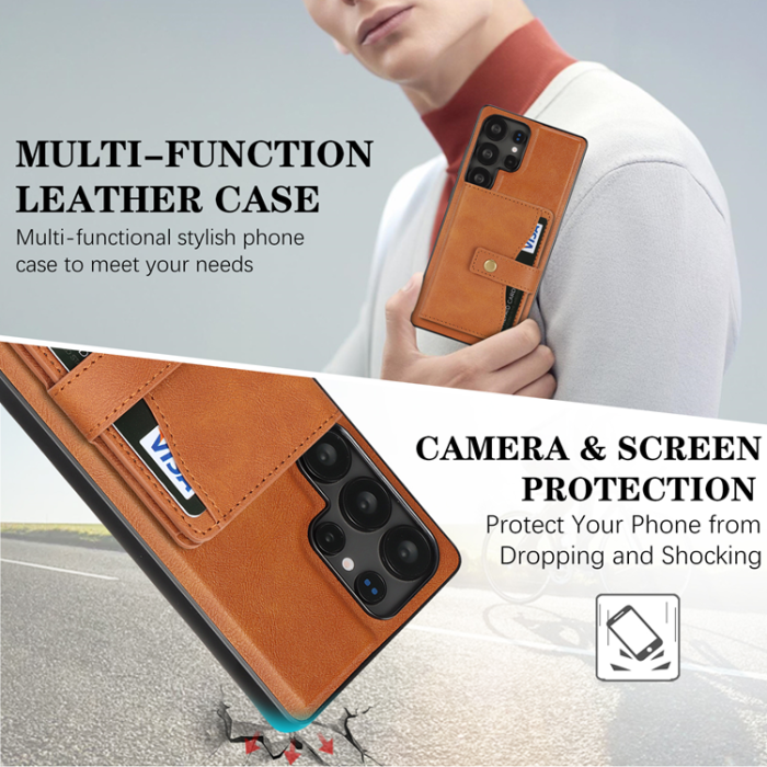 A-One Brand - Galaxy S24 Ultra Mobilskal MagSafe Detachable Korthållare Kickstand