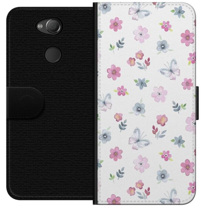 iSecrets - Plånboksfodral till Sony Xperia XA2 med Blommor och fjärillar