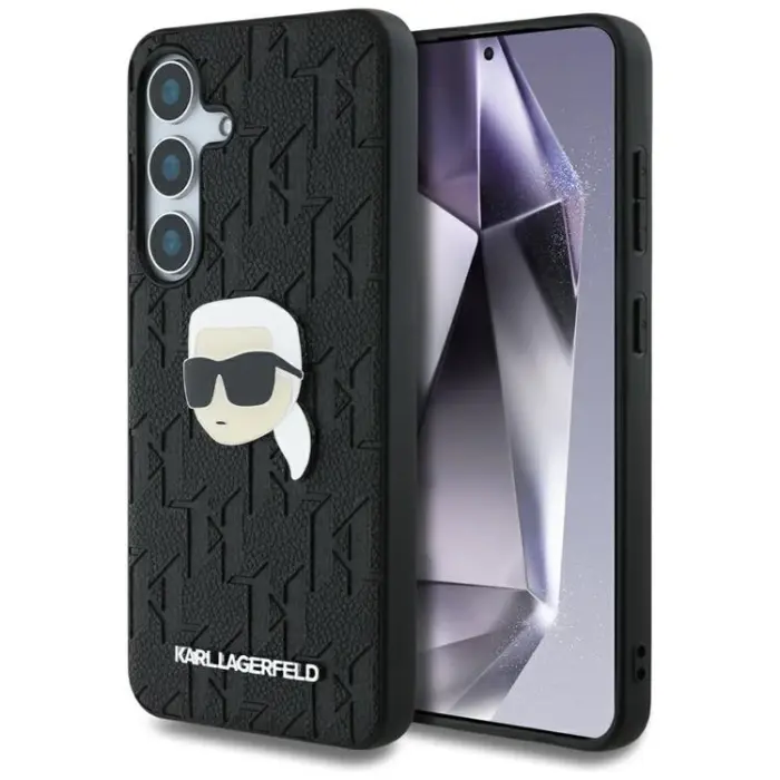 KARL LAGERFELD - Karl Lagerfeld Galaxy S25 Mobilskal Läder Monogram Karl Head - Svart