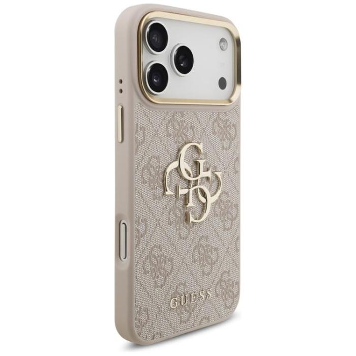 Guess - Guess iPhone 17 Pro Max Mobilskal 4G Big Classic Logo Big Strap Metal - Rosa