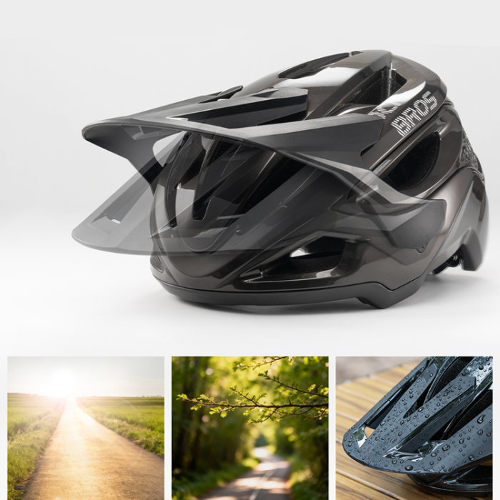Rockbros - Rockbros Mountainbikehjälm med Justerbart Visir 58-62 cm LK-99 - Titan