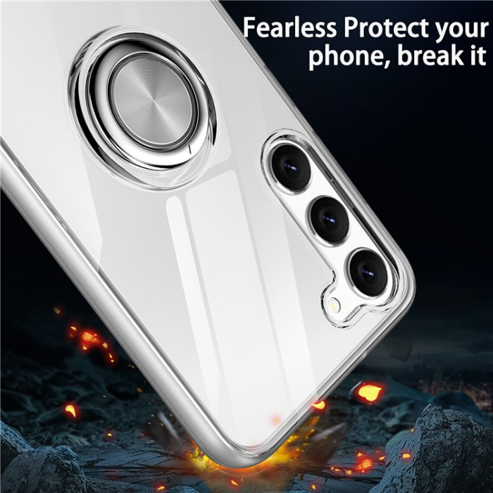 A-One Brand - Galaxy S23 Skal Ringhållare Kickstand Shockproof - Clear