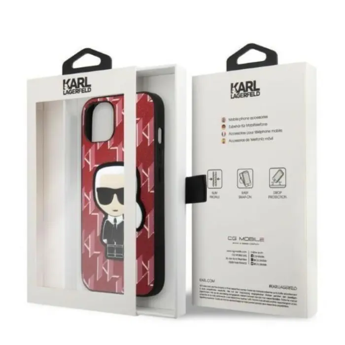 KARL LAGERFELD - Karl Lagerfeld iPhone 13 Skal Monogram Ikonik Patch - Röd