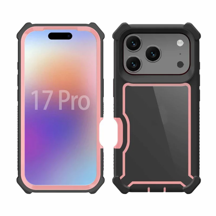 A-One Brand - iPhone 17 Pro Mobilskal TPU + PC Shockproof - Svart/Roséguld