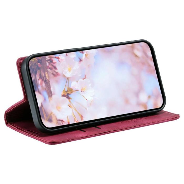 OEM - Mobilskal till Samsung Galaxy S26 Ultra Magnetstängning Konstläder Mönster Rosa