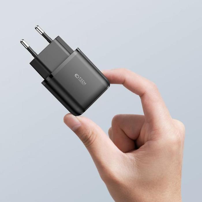 Tech-Protect - Tech-Protect C20W 2-Port Nätverk Laddare PD20W/QC3.0 - Svart