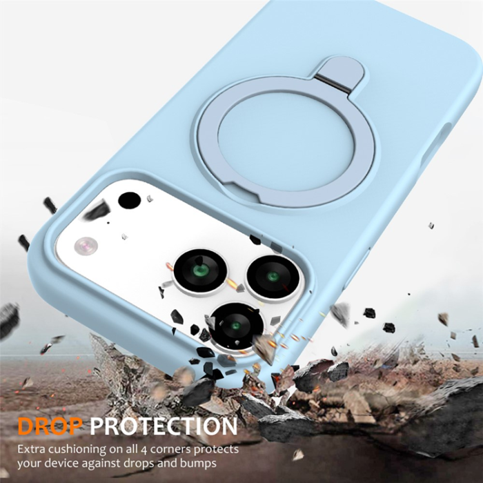 A-One Brand - iPhone 17 Pro Max Mobiskal MagSafe Kickstand PC+Silikon - Himmelsblå