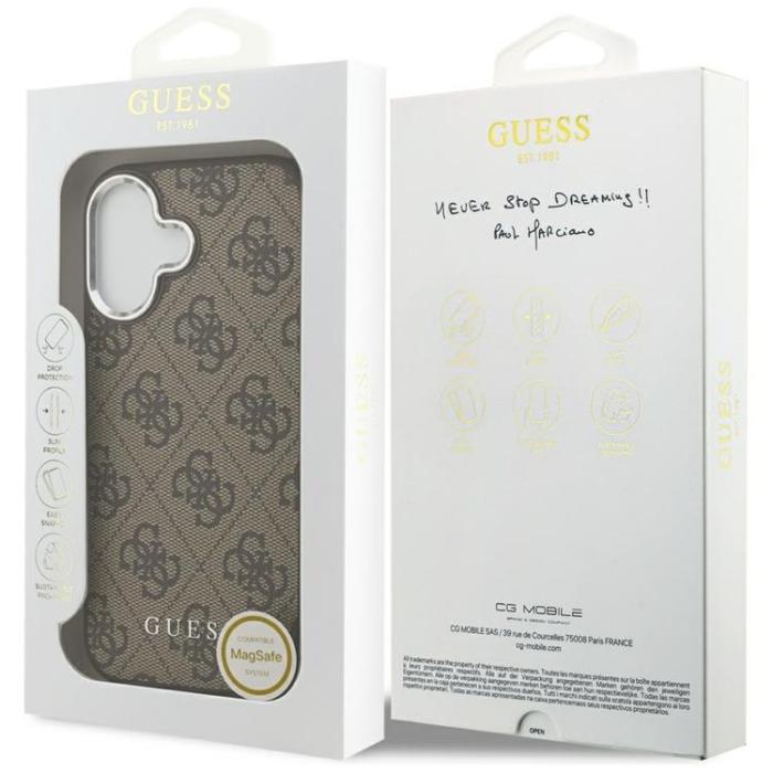 Guess - Guess iPhone 17 Mobilskal MagSafe 4G Classic Logo - Brun