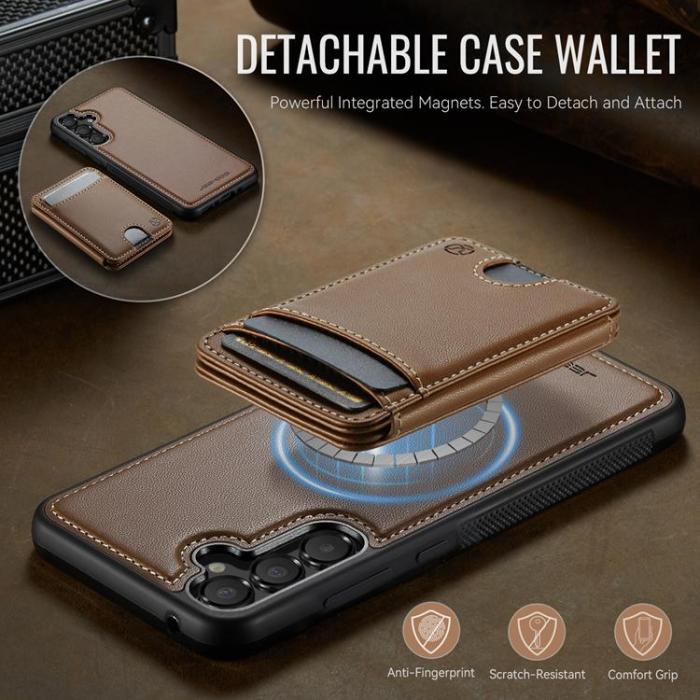OEM - JEEHOOD Samsung Galaxy A35 5G Mobilskal KonstLäder - Brun
