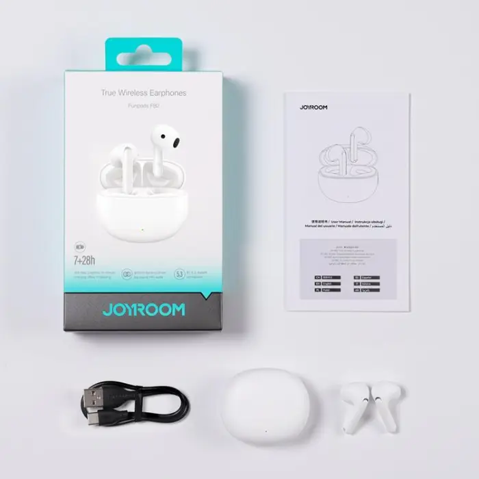 Joyroom - Joyroom Funpods Trådlösa In-Ear-Hörlurar (JR-FB2) - Vit