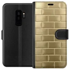 Gustaf - Pl&aring;nboksfodral till Samsung Galaxy S9+ med Gyllene Murstenar