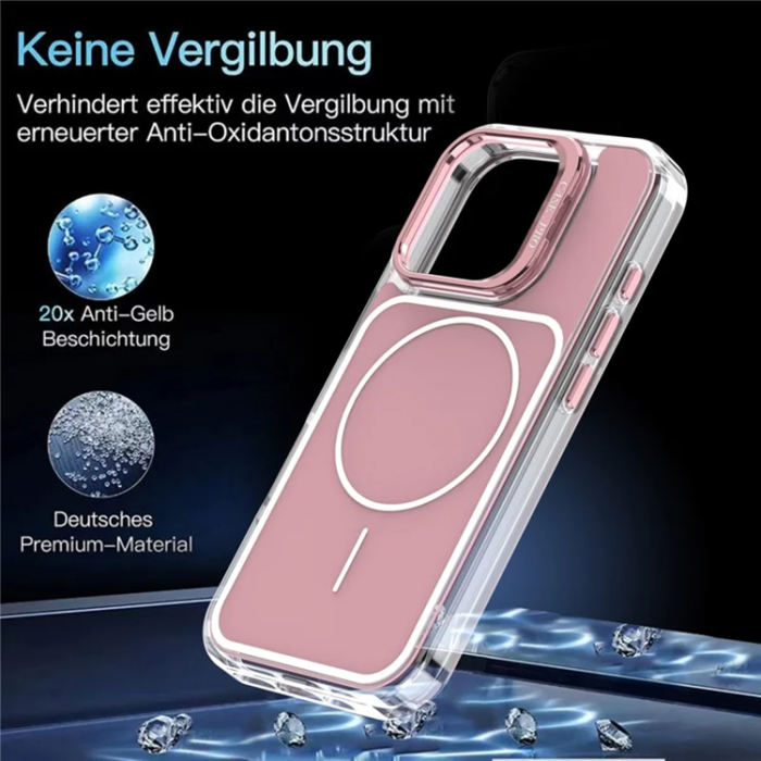 A-One Brand - iPhone 16 Pro Max Mobilskal MagSafe Lens Kickstand med Handrem - Rosa