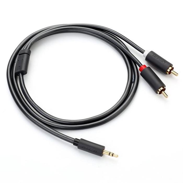 Ugreen - Ugreen 2 RCA Till Audio Kabel 3.5mm Mini Jack 1.5 m - Grå
