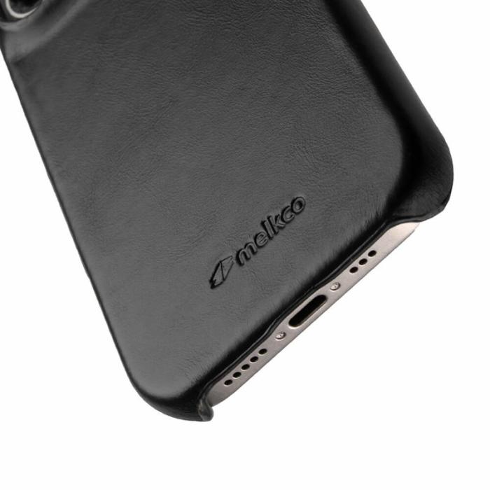 Melkco - MELKCO Mobilskal till iPhone 17 MagSafe Äkta Läder PC Bakcover - Svart