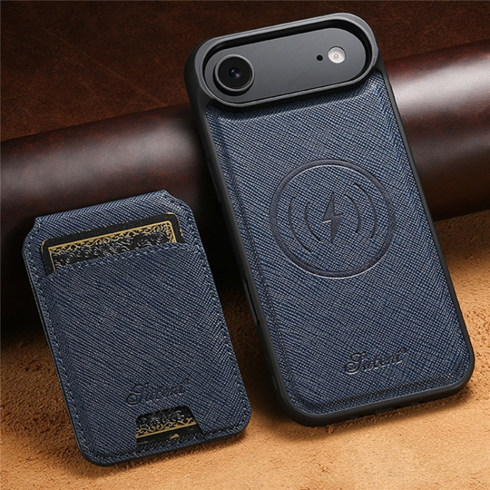 SUTENI - SUTENI iPhone 17 Air Mobilskal MagSafe Cross Texture H18 - Blå