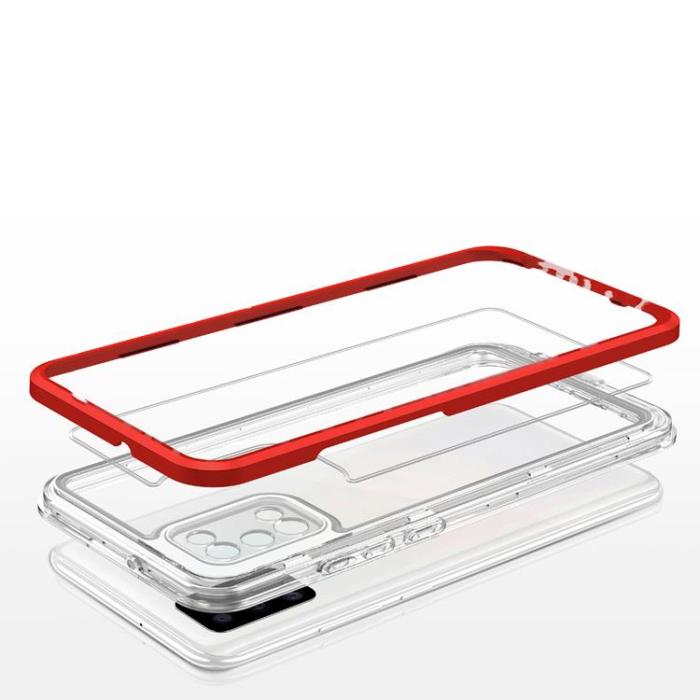 OEM - 3in1 Galaxy A03s Skal Frame Gel - Röd