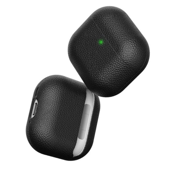 KeyBudz - KeyBudz Artisan Series läderfodral för Airpods 4 - Svart
