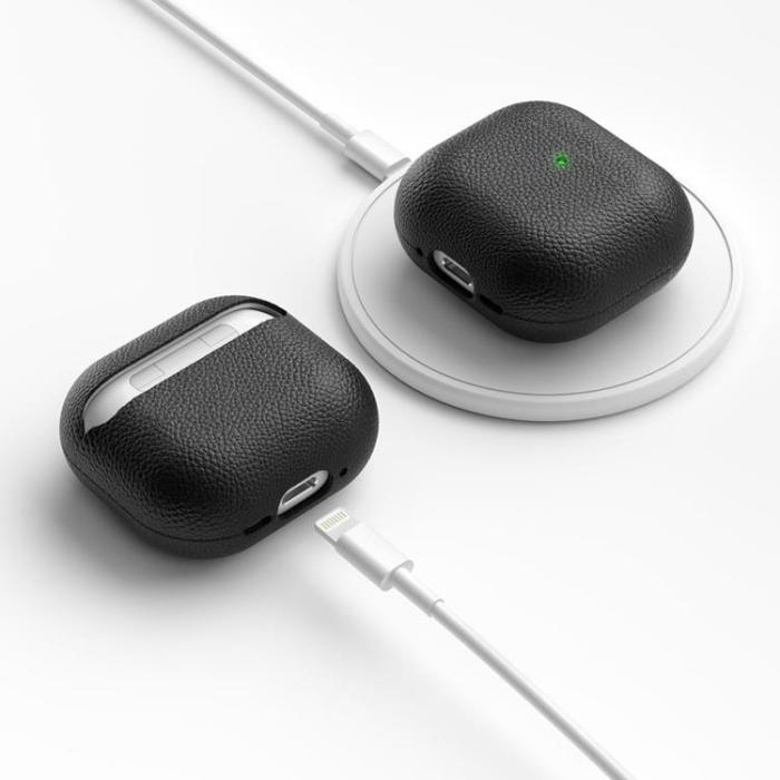 KeyBudz - KeyBudz Artisan Series läderfodral för Airpods 4 - Svart
