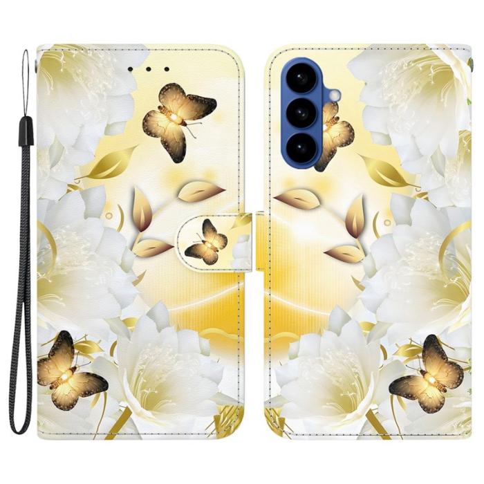 OEM - Samsung Galaxy S26 Plånboksfodral Anti-Drop Mönstertryck Konstläder - Guld