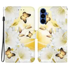 OEM - Samsung Galaxy S26 Pl&aring;nboksfodral Anti-Drop M&ouml;nstertryck Konstl&auml;der - Guld