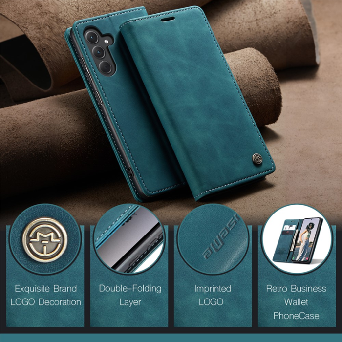 Caseme - CASEME Galaxy A56 5G Plånboksfodral 013 Series Läder - Blå