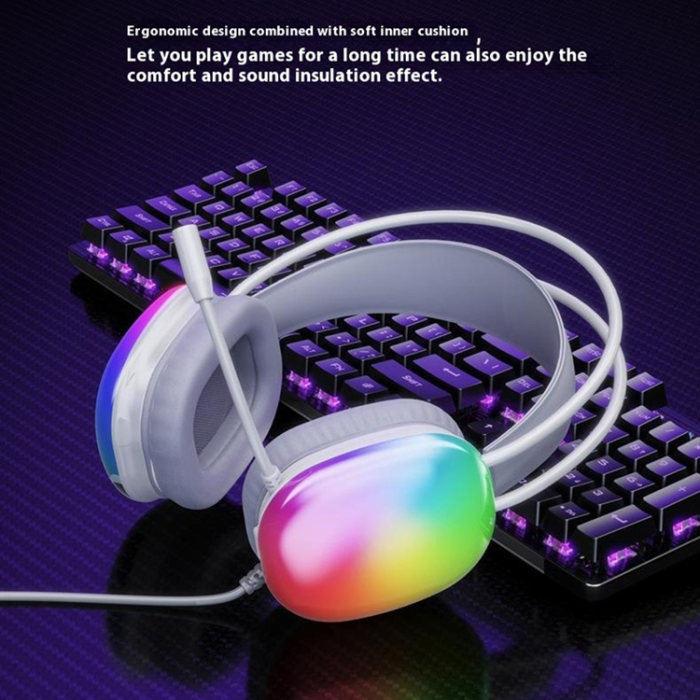 A-One Brand - LECOO Over-Ear Gaming Trådbundna Hörlurar LED-ljus USB 7.1 HT409