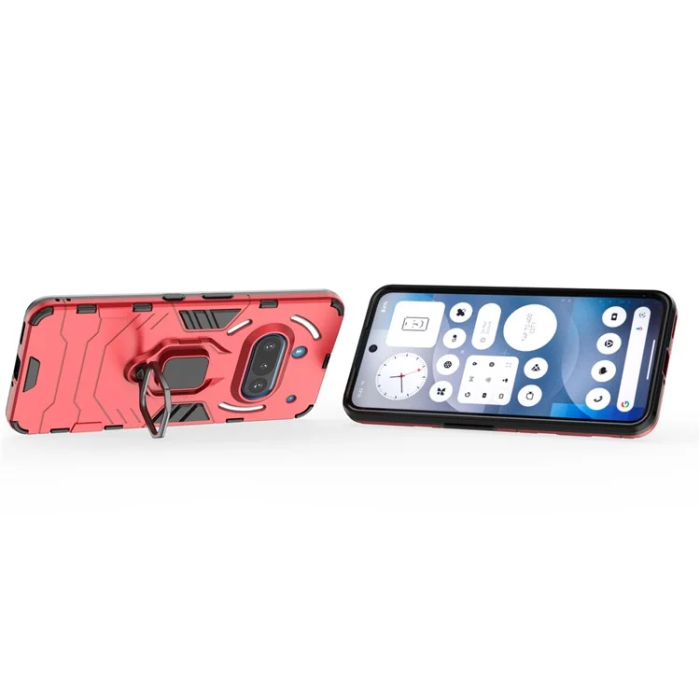 A-One Brand - Nothing Phone (3a) Mobilskal Ringhållare Kickstand - Röd
