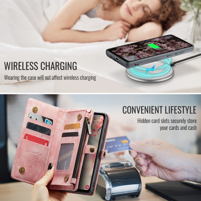 Caseme - CASEME Galaxy S25 FE Plånboksfodral Detachable 008 - Rosa