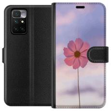 iSecrets - Pl&aring;nboksfodral till Xiaomi Redmi 10 med Rosa blomma